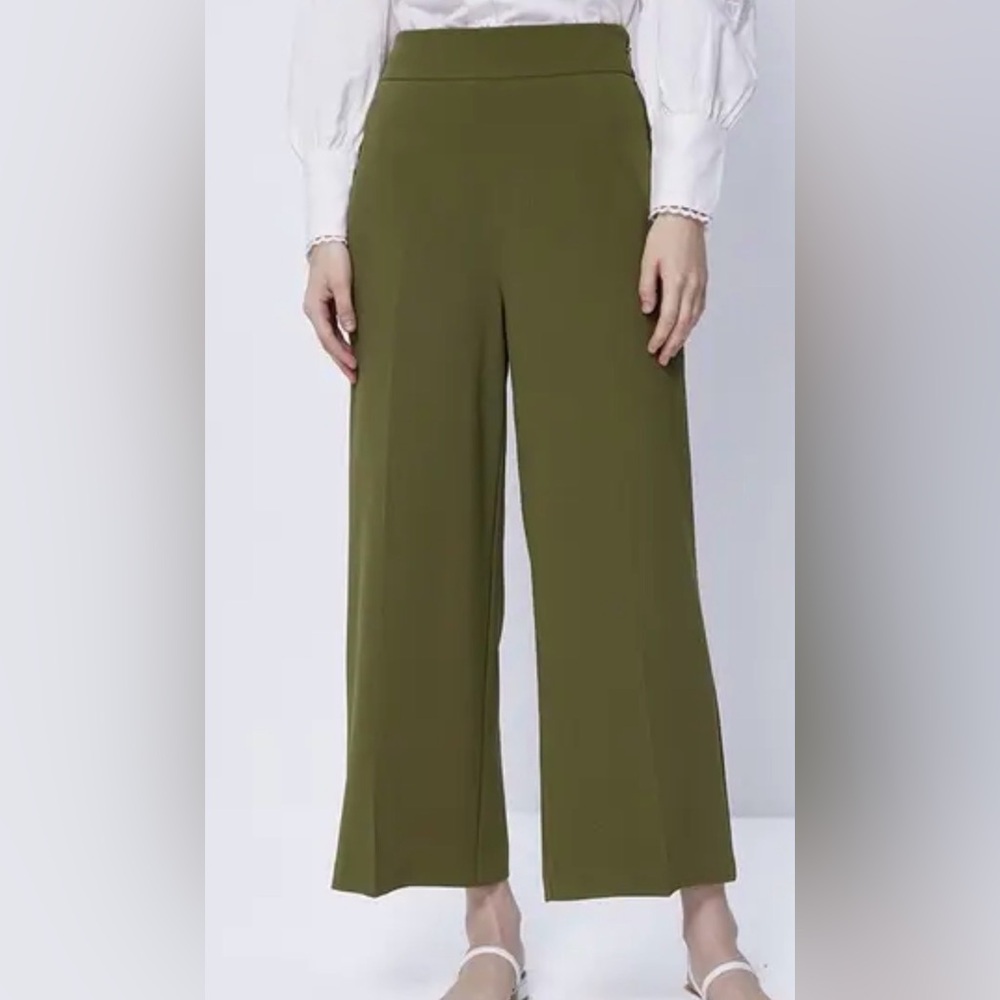 Olive green Free Press Wide-Leg  gaucho plus curvy clean girl Pants size XXL NWT